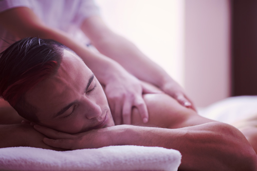 man having a relaxing massage